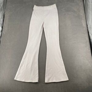Aeropostale Ribbed Flare Pants Cream White Y2K High Waist Bell Bottoms Medium